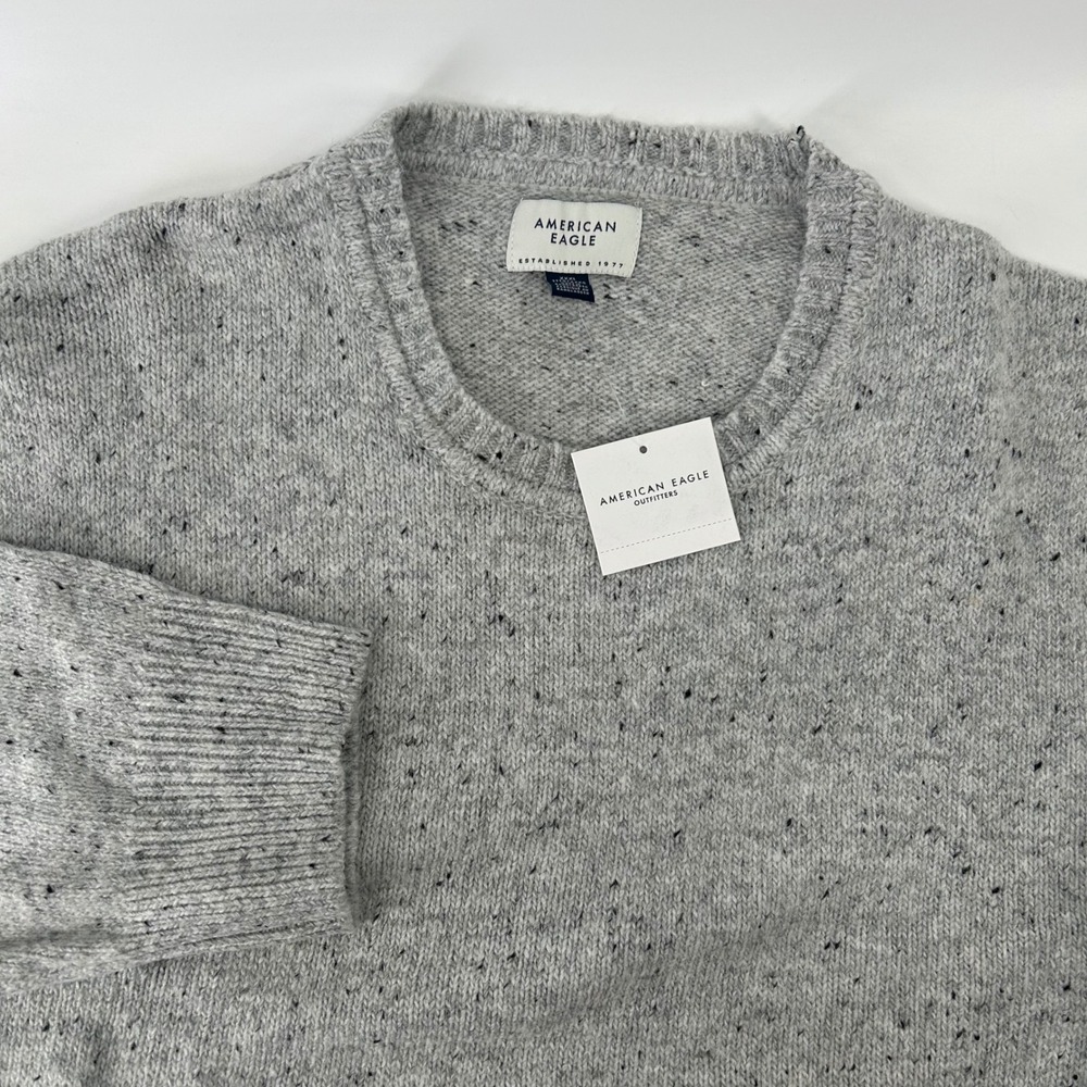 American Eagle Crewneck Sweater Mens XXXL Grey Donegal Fleck New With Tags